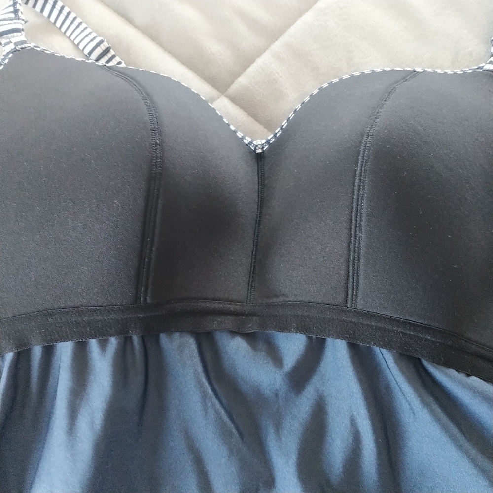 CACIQUE Navy Ruffle Tiered Tankini Top Swim 18 - Picture 5 of 8